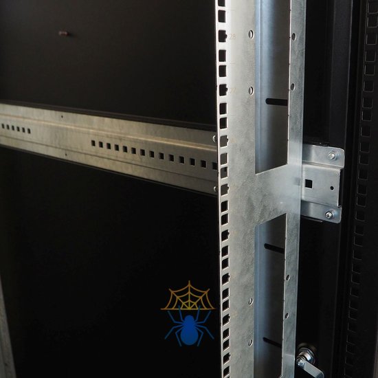 Шкаф ЦМО Шкаф телекоммуникационный напольный 42U (800  1000) дверь перфорированная, задние двойные перф., цвет черный фото 4