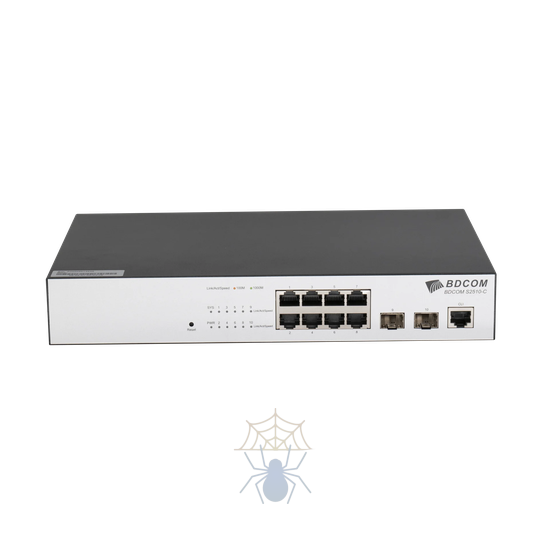 S2510-C Коммутатор 8 GE TX ports, 2 100/1000M SFP ports, 1 standard AC220V power supply, fanless, 1U, desktop installation, 1 console port фото