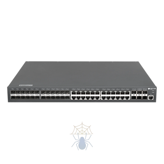 S3900-48M6X Коммутатор 24 GE TX ports, 24 100M/1000M SFP ports, 6 10GE/GE SFP+ ports; 2 power slots with 1 hot-swap AC220V power supply; the cooling fan, 1U, 19-inch rack-mounted installation, 1 RJ45 console port фото
