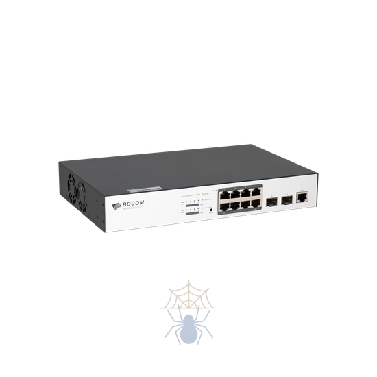 S2510-P Коммутатор 8 GE PoE ports, 2 100/1000M SFP ports, 1 standard AC220V power supply, 150W , fanless, 1U, rack-mounted installation, 1 console port фото 3