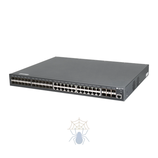 S3900-48M6X Коммутатор 24 GE TX ports, 24 100M/1000M SFP ports, 6 10GE/GE SFP+ ports; 2 power slots with 1 hot-swap AC220V power supply; the cooling fan, 1U, 19-inch rack-mounted installation, 1 RJ45 console port фото 3