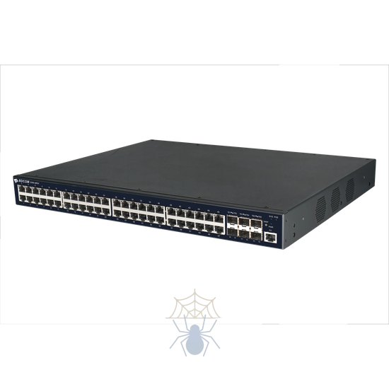 S3900-48P6X Коммутатор 48 GE POE ports, 8 10GE/GE SFP+ ports; 2 power slots without power supply; the cooling fan, 1U, 19-inch rack-mounted installation, 1 Mini USB console port фото 4