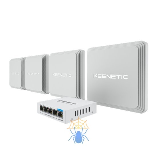 Комплект Voyager Pro 4-Pack + PoE+ switch 5 bundle KN-KIT-011 KEENETIC фото