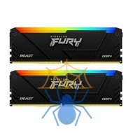 Память DDR4 2x8GB 3600MHz Kingston KF436C17BB2AK2/16 Fury Beast RGB RTL Gaming PC4-28800 CL17 DIMM 288-pin 1.35В kit single rank с радиатором Ret фото