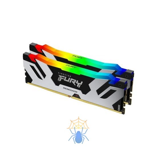Память DDR5 2x32Gb 6000MHz Kingston KF560C32RSAK2-64 Fury Renegade Silver RGB RTL Gaming PC5-48000 CL32 DIMM 288-pin 1.35В quad rank с радиатором Ret фото