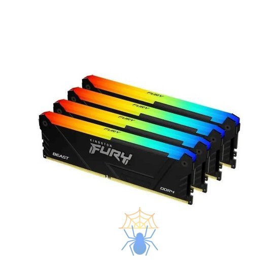 Память DDR4 4x8GB 3200MHz Kingston KF432C16BB2AK4/32 Fury Beast RGB RTL Gaming PC4-25600 CL16 DIMM 288-pin 1.35В dual rank с радиатором Ret фото 2