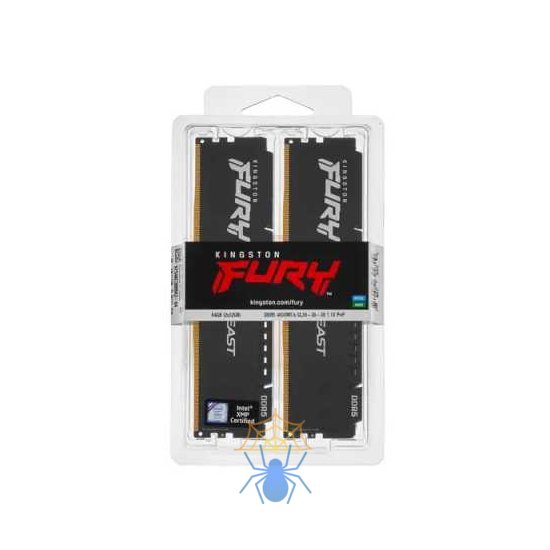 Память DDR5 2x32Gb 4800MHz Kingston KF548C38BBK2-64 Fury Beast RTL PC5-38400 CL38 DIMM 288-pin 1.1В kit dual rank с радиатором Ret фото 3
