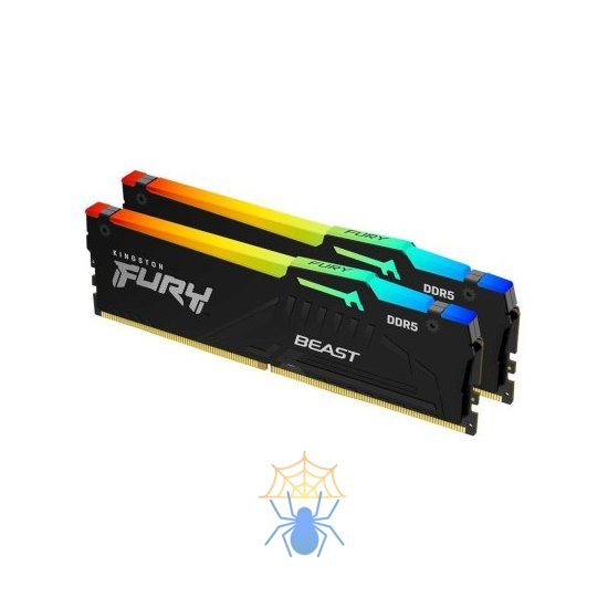 Память DDR5 2x8GB 6000MHz Kingston KF560C40BBAK2-16 Fury Beast RGB RTL Gaming PC5-48000 CL40 DIMM 288-pin 1.35В kit с радиатором Ret фото
