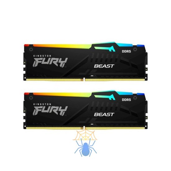 Память DDR5 2x32Gb 6000MHz Kingston KF560C40BBAK2-64 Fury Beast Black RGB RTL Gaming PC5-48000 CL40 DIMM 288-pin 1.35В dual rank с радиатором Ret фото 2
