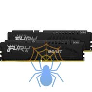 Memory Module KINGSTON Fury Beast DDR5 Общий объём памяти 32Гб Module capacity 16Гб Количество 2 5600 МГц Множитель частоты шины 38 1.25 В черный KF556C40BBK2-32 фото