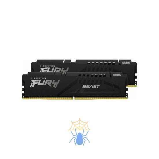 Memory Module KINGSTON Fury Beast DDR5 Общий объём памяти 32Гб Module capacity 16Гб Количество 2 5600 МГц Множитель частоты шины 38 1.25 В черный KF556C40BBK2-32 фото