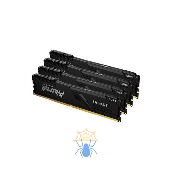 Память DDR4 4x8GB 3200MHz Kingston KF432C16BBK4/32 Fury Beast Black RTL Gaming PC4-25600 CL16 DIMM 288-pin 1.35В kit dual rank с радиатором Ret фото