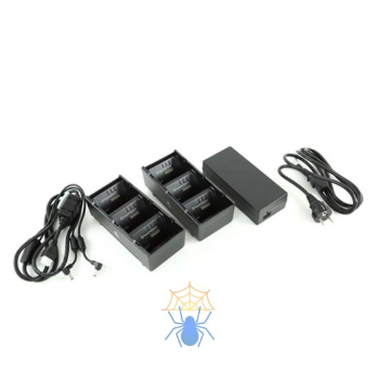 Зарядное устройство Two 3 slot battery chargers (charges 6 batteries) with power supply and Y cable; ZQ600, QLn or ZQ500. EU power cord included фото