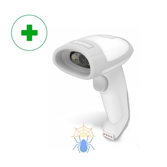 Сканер штрих-кода HR32 Marlin II 2D CMOS Mega Pixel Health care Handheld Reader (white antimicrobial surface), with 2 mtr. USB cable. Autosense, incl. foldable smart stand. фото