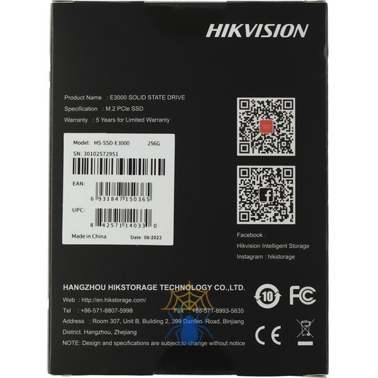 Накопитель SSD Hikvision PCIe 3.0 x4 256GB HS-SSD-E3000/256G HS-SSD-E3000/256G Hiksemi E3000 M.2 2280 фото 7