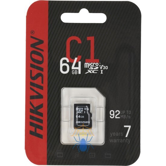 Флеш карта microSDXC 64GB Hikvision HS-TF-C1(STD)/64G/ZAZ01X00/OD w/o adapter фото 2