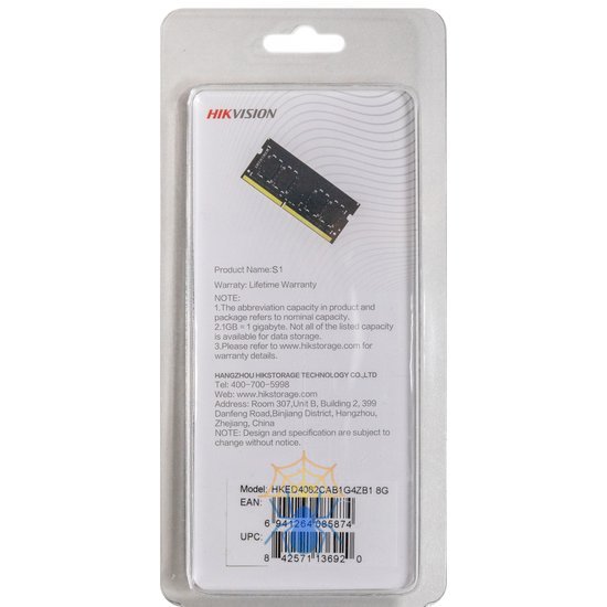 Память DDR4 8Gb 3200MHz Hikvision HKED4082CAB1G4ZB1/8G RTL PC4-25600 CL22 SO-DIMM 260-pin 1.2В Ret фото 4