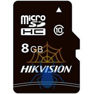 Флеш карта microSDHC 8GB Hikvision HS-TF-C1(STD)/8G/Adapter C1 + adapter фото