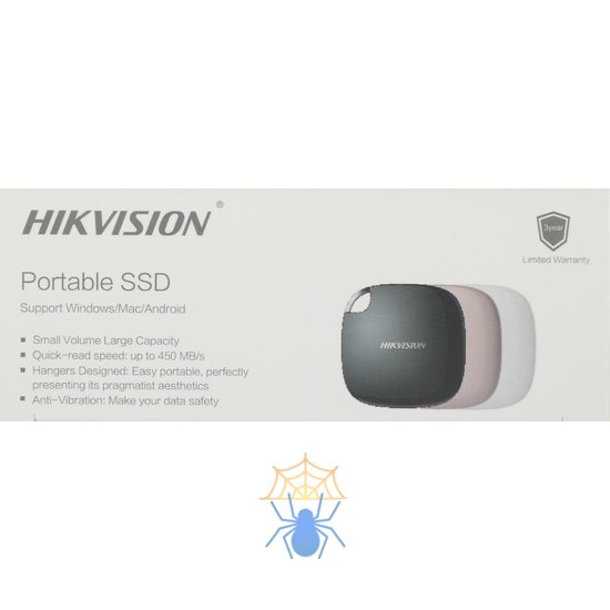 Накопитель SSD Hikvision USB-C 256Gb HS-ESSD-T100I 256G BLACK HS-ESSD-T100I 256G Black Hiksemi 1.8" черный фото 7