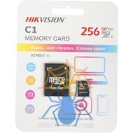 Флеш карта microSDXC 256GB Hikvision HS-TF-C1(STD)/256G/Adapter C1 V30 + adapter фото 3