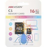 Флеш карта microSDHC 16GB Hikvision HS-TF-C1(STD)/16G/Adapter фото 2