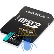 Карта памяти MICRO SDXC 512GB W/AD. AUSDX512GUI3V30SA2-RA1 ADATA фото 3