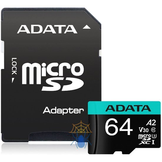 Карта памяти MICRO SDXC 64GB W/ADAP. AUSDX64GUI3V30SA2-RA1 ADATA фото