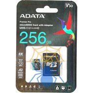 Карта памяти MICRO SDXC 256GB W/AD. AUSDX256GUI3V30SA2-RA1 ADATA фото 2