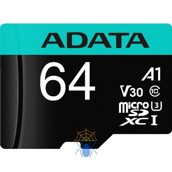 Карта памяти MICRO SDXC 64GB W/ADAP. AUSDX64GUI3V30SA2-RA1 ADATA фото 2