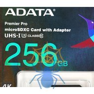 Карта памяти MICRO SDXC 256GB W/AD. AUSDX256GUI3V30SA2-RA1 ADATA фото 3