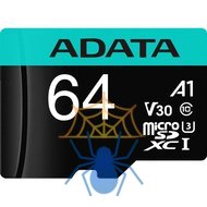 Карта памяти MICRO SDXC 64GB W/ADAP. AUSDX64GUI3V30SA2-RA1 ADATA фото 2