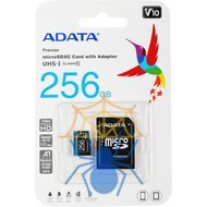 Карта памяти MICRO SDXC 256GB W/AD. AUSDX256GUICL10A1-RA1 ADATA фото 2