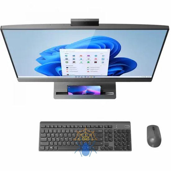 Моноблок Lenovo IdeaCentre AIO 5 27IAH7 27" QHD (2560x1440) IPS 350N, i7-13700H, 2x8GB SO-DIMM DDR5-5200, 512GB SSD M.2, Iris Xe, WiFi6, BT, 5.0MP+IR Cam, USB KB&Mouse, Win 11 Home, Storm Grey, 1Y фото 3