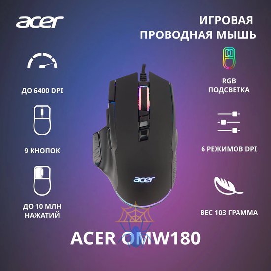 Мышь Acer OMW180 ZL.MCEEE.00S фото 2