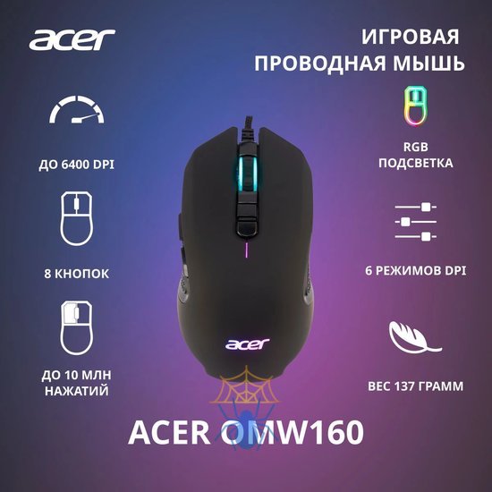 Мышь Acer OMW160 ZL.MCEEE.00Q фото 2