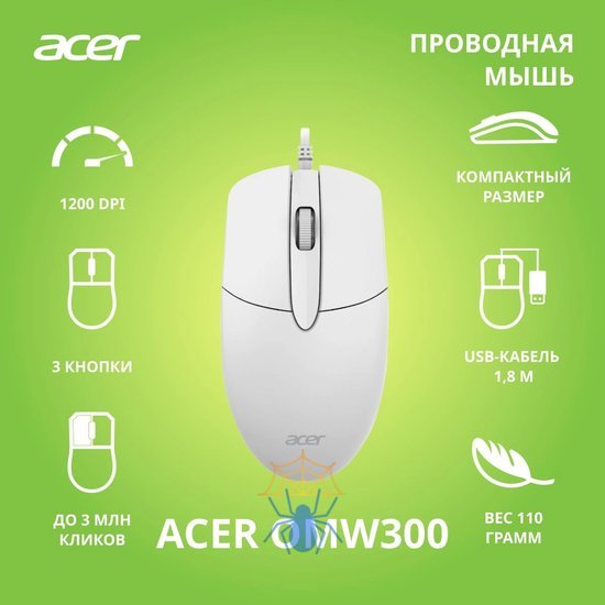 Мышь Acer OMW300 ZL.MCECC.01V фото 2