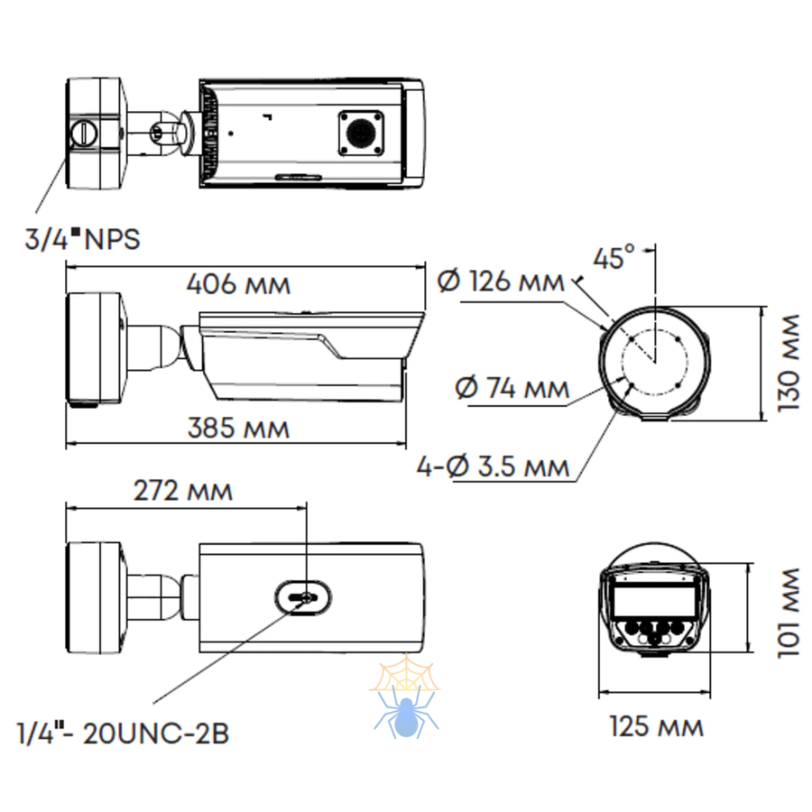 Камера сетевая буллет 8Мп OMNY PRO UB-M8MA-80320-C с объективом 8-32 мм. фото 2