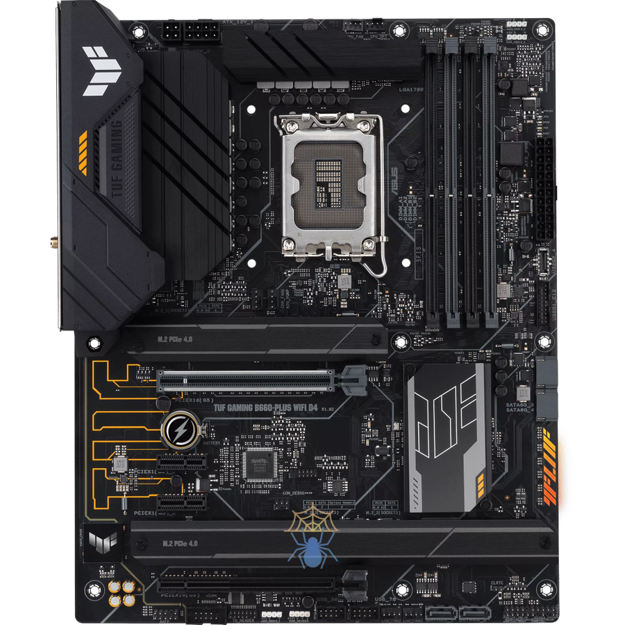 Материнская плата Asus TUF GAMING B660-PLUS WIFI D4 Soc-1700 Intel B660 4xDDR4 ATX AC`97 8ch(7.1) 2.5Gg RAID+HDMI+DP фото