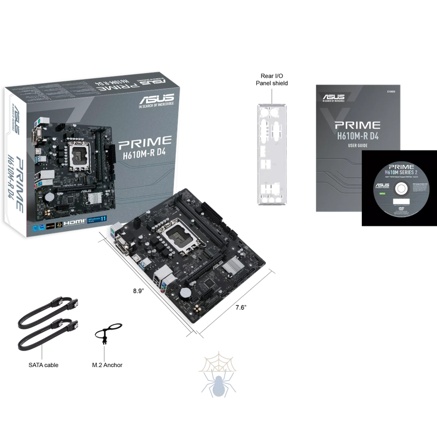 Материнская плата Asus PRIME H610M-R D4-SI Soc-1700 Intel H610 2xDDR4 mATX AC`97 8ch(7.1) GbLAN+VGA+DVI+HDMI White Box фото 6