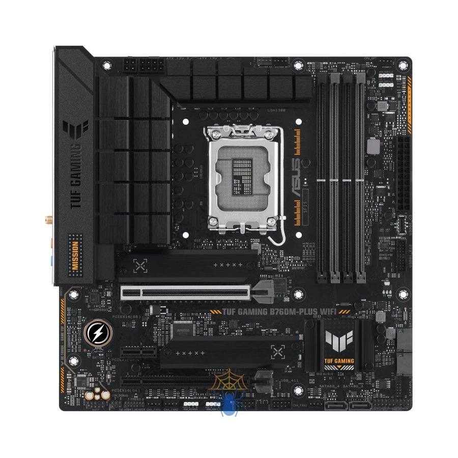 Материнская плата Asus TUF GAMING B760M-PLUS WIFI Soc-1700 Intel B760 4xDDR5 mATX AC`97 8ch(7.1) 2.5Gg RAID+HDMI+DP фото