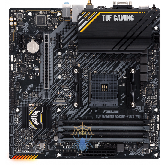 Материнская плата Asus TUF GAMING A520M-PLUS WIFI Soc-AM4 AMD A520 4xDDR4 mATX AC`97 8ch(7.1) 2xGgE RAID+VGA+HDMI+DP фото