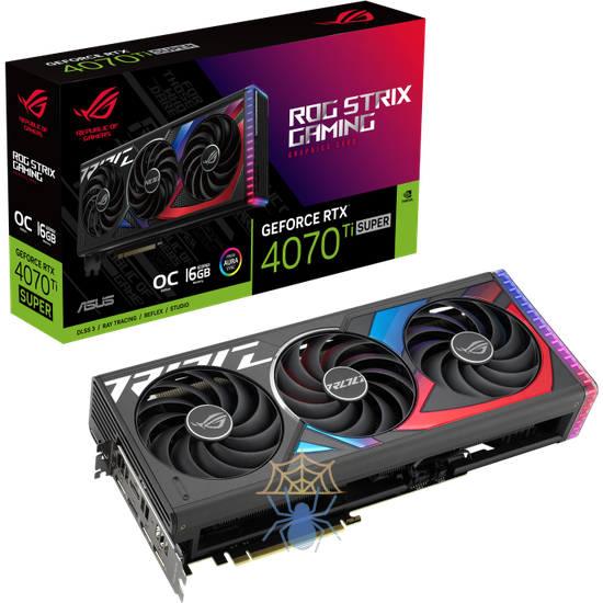 Видеокарта ASUS ROG-STRIX-RTX4070TIS-O16G-GAMING//RTX4070TIS  HDMI*2 DP*3 16G D6X; 90YV0KG0-M0NA00 фото 16