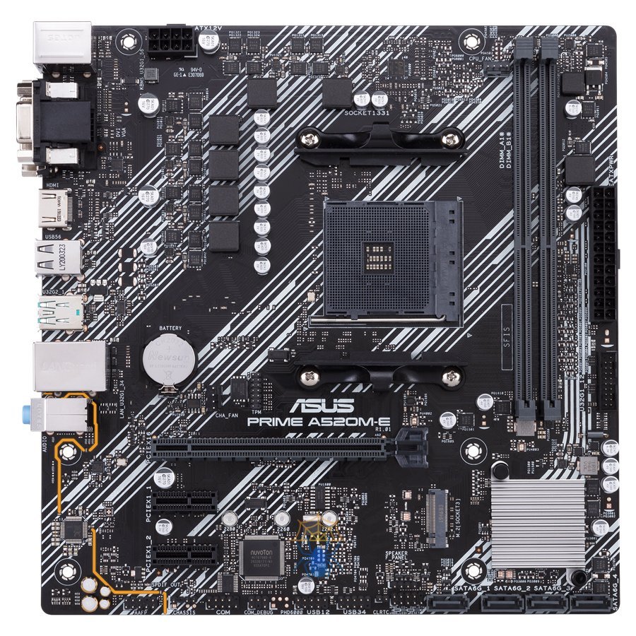 Материнская плата Asus PRIME A520M-E/CSM Soc-AM4 AMD A520 2xDDR4 mATX AC`97 8ch(7.1) GbLAN RAID+VGA+DVI+HDMI фото