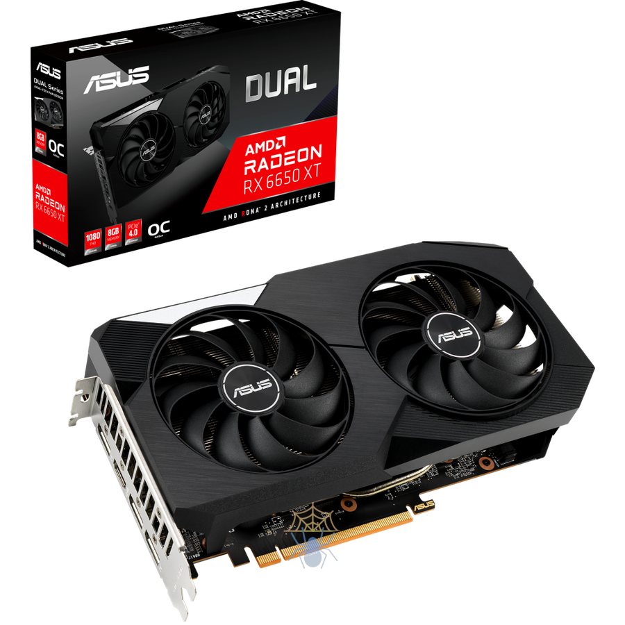 Видеокарта Asus PCI-E 4.0 DUAL-RX6650XT-O8G AMD Radeon RX 6650XT 8192Mb 128 GDDR6 2447/17500 HDMIx1 DPx3 HDCP Ret фото 7