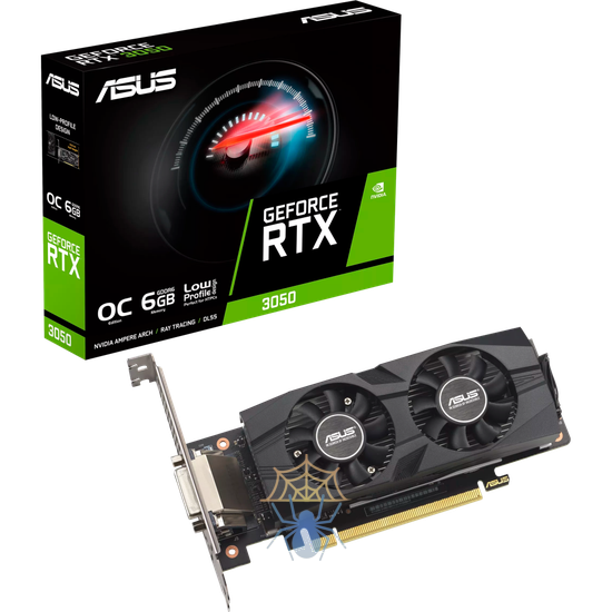 Видеокарта Asus PCI-E 4.0 RTX3050-O6G-LP-BRK NVIDIA GeForce RTX 3050 6Gb 96bit GDDR6 1507/14000 DVIx1 HDMIx1 DPx1 HDCP Ret low profile фото 6