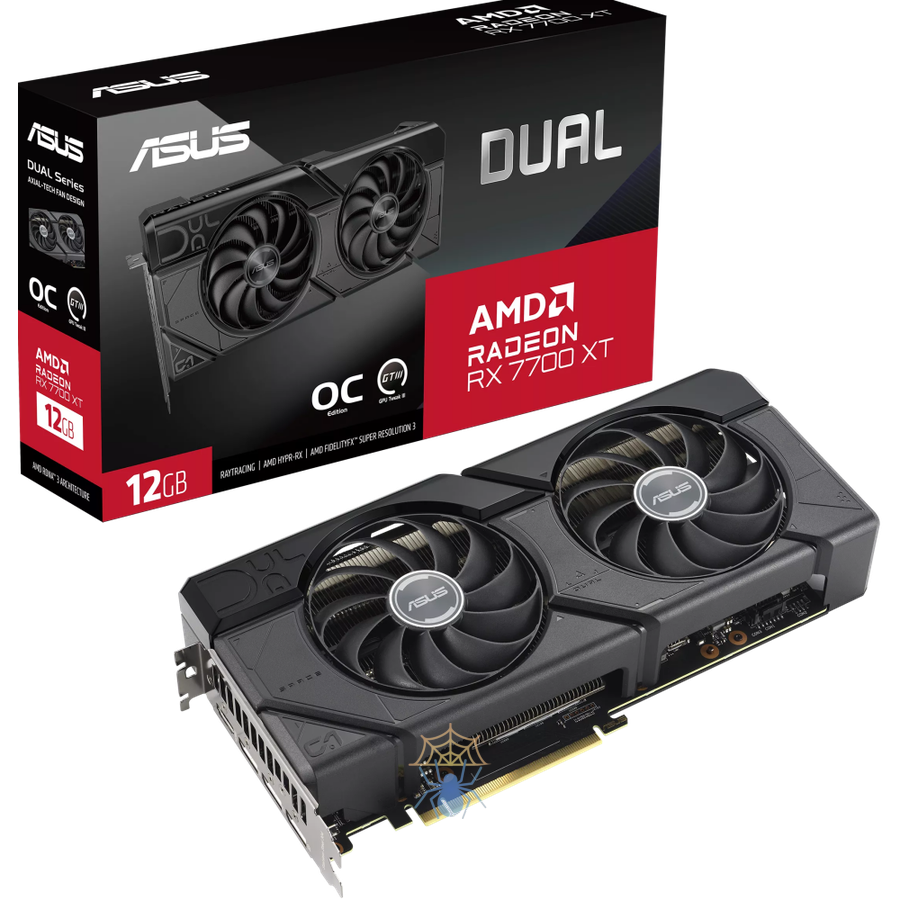 Видеокарта Asus PCI-E 4.0 DUAL-RX7700XT-O12G AMD Radeon RX 7700XT 12Gb 192bit GDDR6 2226/18000 HDMIx1 DPx3 HDCP Ret фото 12