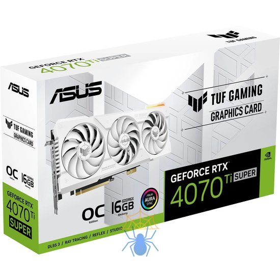 Видеокарта Asus PCI-E 4.0 TUF-RTX4070TIS-O16G-BTF-WHITE NVIDIA GeForce RTX 4070TI Super 16Gb 192bit GDDR6X 2640/21000 HDMIx2 DPx3 HDCP Ret фото 14