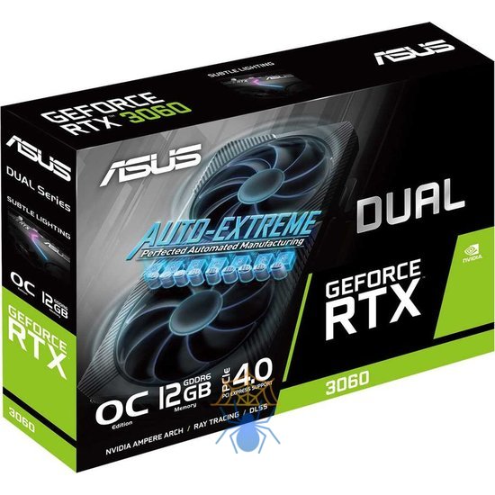 Видеокарта Asus PCI-E 4.0 DUAL-RTX3060-O12G-V2 LHR NVIDIA GeForce RTX 3060 12288Mb 192 GDDR6 1837/15000 HDMIx1 DPx3 HDCP Ret фото 7