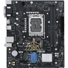 Материнская плата Asus PRIME H610M-R D4-SI Soc-1700 Intel H610 2xDDR4 mATX AC`97 8ch(7.1) GbLAN+VGA+DVI+HDMI White Box фото