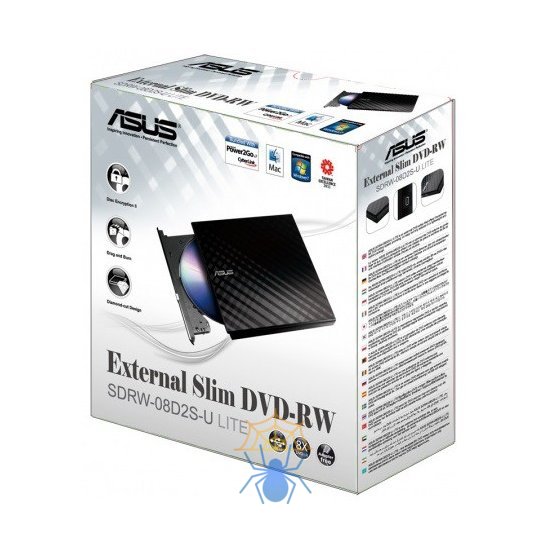 Привод DVD-RW Asus SDRW-08D2S-U белый USB внешний RTL фото 3